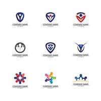 Menschen Symbol Arbeitsgruppe Vektor Logo Illustration Design