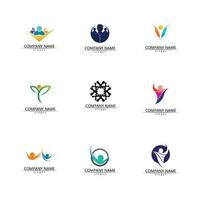 Menschen Symbol Arbeitsgruppe Vektor Logo Illustration Design