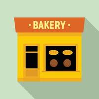 bageri gata affär ikon, platt stil vektor