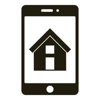 Smartphone-Haus-Symbol, einfacher Stil vektor
