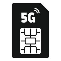 5g-Telefonkartensymbol, einfacher Stil vektor