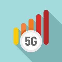 5g mobiles Symbol, flacher Stil vektor