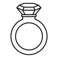 Kristallring-Symbol, Umrissstil vektor