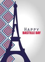 Bastille Day Feier Banner mit französischen Elementen vektor