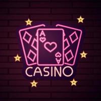 casino neonljus tecken vektor