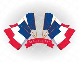 Bastille Day Feier Banner mit französischer Nationalflagge vektor