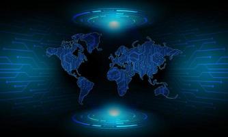 modern holografiska värld Karta på teknologi bakgrund vektor