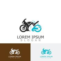 Motorradwasch-Logo-Design eleganter und sportlicher Konzept-Reinigungsvektor vektor