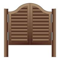 Holz Saloon Türen Symbol, Cartoon-Stil vektor