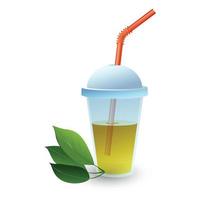 mango juice kopp ikon, tecknad serie stil vektor