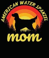 T-Shirt-Design für amerikanische Spaniel-Mutter vektor