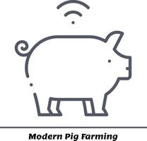 intelligente moderne Schweinehaltung, landwirtschaftliche Vektorbündeldatei vollständig editierbar und skalierbar vektor