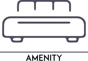 Amenity Home-Symbol, Immobilien-Symbol mit minimaler dünner Linie, vollständig editierbar und skalierbar. Sammlung von Symbolen zu skizzieren. einfache Vektorillustration vektor