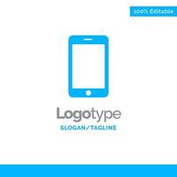 Handy-Anruf blaue solide Logo-Vorlage Platz für Slogan vektor