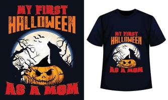 mein erstes halloween als mutter tolles halloween t-shirt design vektor