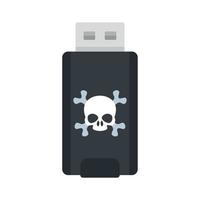 Virus-USB-Flash-Symbol, flacher Stil vektor