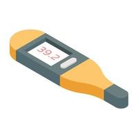 eine bearbeitbare Designikone eines digitalen Thermometers vektor