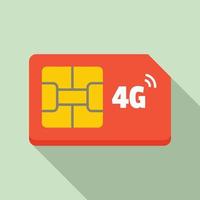 4g-SIM-Kartensymbol, flacher Stil vektor