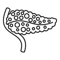 mänsklig bukspottkörteln ikon, översikt stil vektor