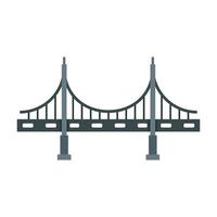 stor metall bro ikon, platt stil vektor