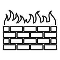 Firewall-Symbol, Umrissstil vektor