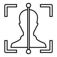 Liniengesichtsscan-Symbol, Umrissstil vektor