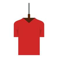 rotes T-Shirt-Symbol, flacher Stil vektor