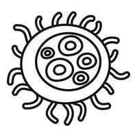 bakterie ikon, översikt stil vektor