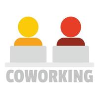 Büro-Coworking-Logo, flacher Stil vektor