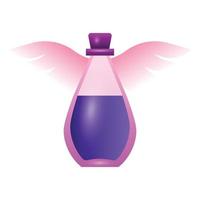 violette Flügel Trank-Symbol, Cartoon-Stil vektor