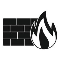 säkerhet brandvägg ikon, enkel stil vektor