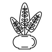 dekoration zimmerpflanze symbol, umrissstil vektor