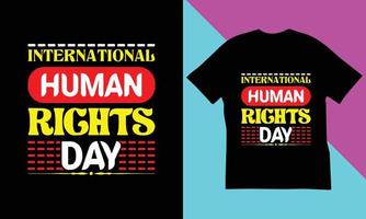 T-Shirt-Design zum Tag der Menschenrechte. vektor