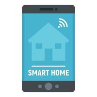 Smart-Home-Telefon-Steuerungssymbol, flacher Stil vektor