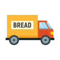 bröd lastbil leverans ikon, platt stil vektor