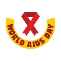 World aids day logotyp set, platt stil vektor