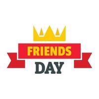 Crown Friends Day Logo, flacher Stil vektor