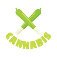 Cannabis-Zigarren-Logo, flacher Stil