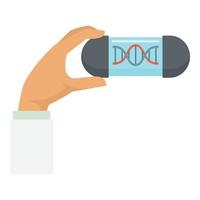 Lab-DNA-Kapsel-Symbol, flacher Stil vektor