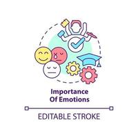 Symbol für das Konzept der Bedeutung von Emotionen. Schülermotivation. Prinzip des Lernens abstrakte Idee dünne Linie Illustration. isolierte Umrisszeichnung. editierbarer Strich. vektor