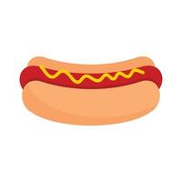 Hot-Dog-Symbol, flacher Stil vektor