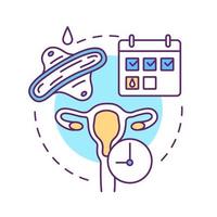 Symbol für das Konzept der Menstruationszyklusphase für ein helles Thema. Frauengesundheit. Pads wiederverwenden. nachhaltige Lieferungen für den Zeitraum. menstruation abstrakte idee dünne linie illustration. isolierte Umrisszeichnung vektor