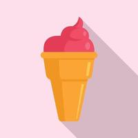 Dessert-Eis-Symbol, flacher Stil vektor