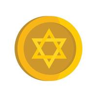 jüdische Sternmünzenikone, flacher Stil vektor