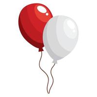 rote und weiße Ballons Helium vektor