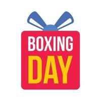 Rabatt Boxing Day Logo-Set, flacher Stil vektor