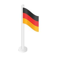 Weißes Desktop-Symbol mit deutscher Flagge, isometrischer Stil vektor