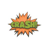 Comic-Boom-Crash-Symbol, flacher Stil vektor