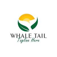 Grünes Whale-Tail-Vektor-Illustrationslogo vektor