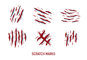 Red Scratch Marks Vector